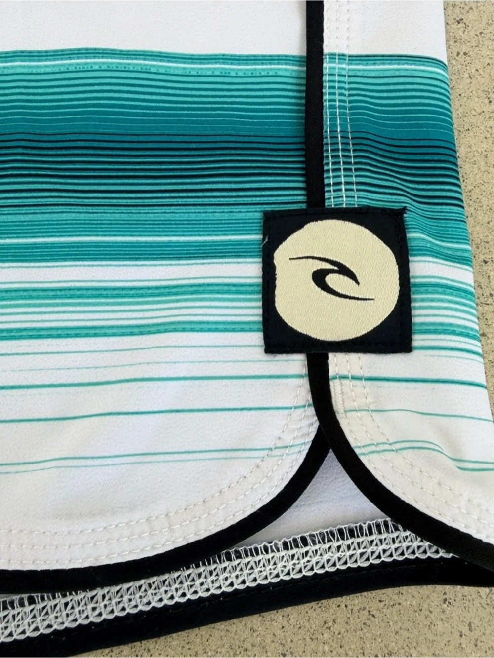 Rip Curl Surf Craft Mens Board Shorts Sz 33 Striped Swim Trunks Resort Vacation